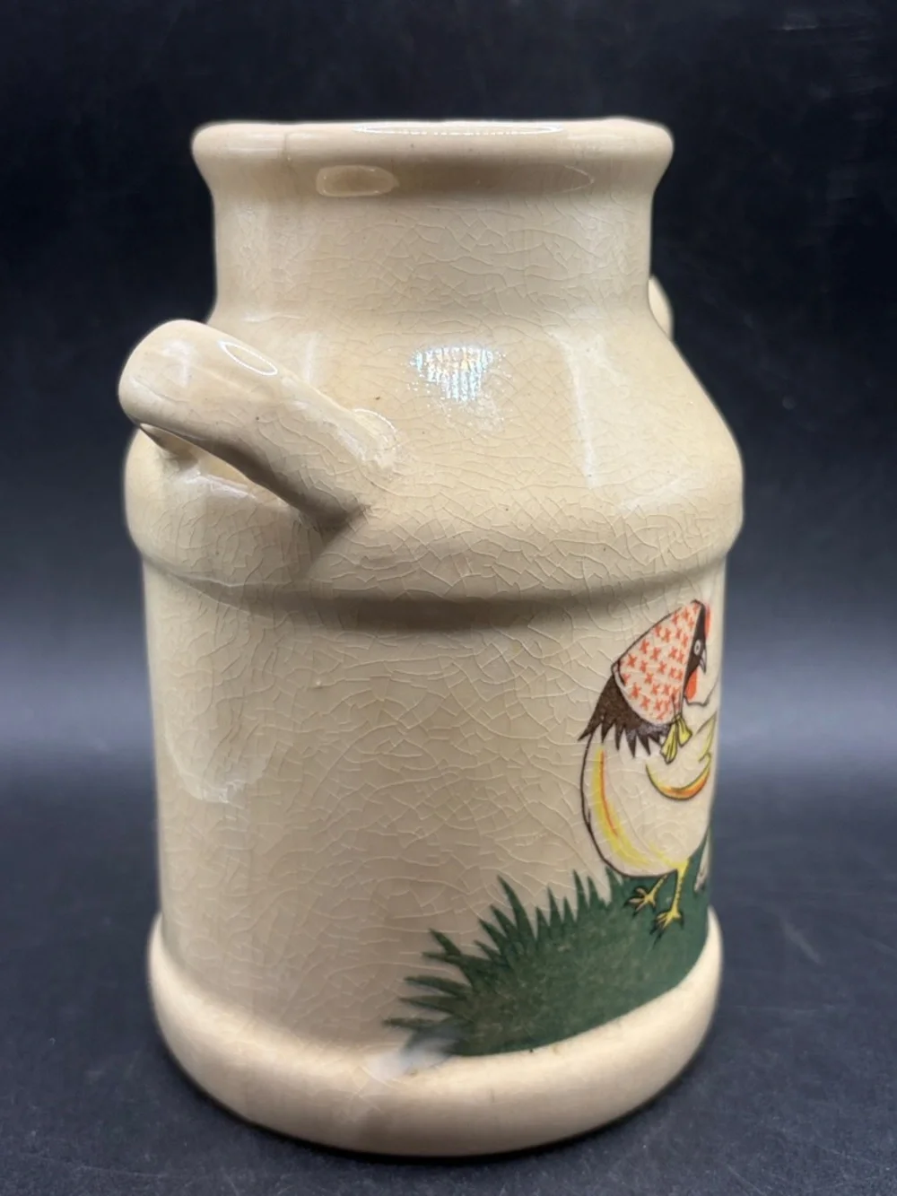 Vintage Hand Painted Mother Hen Chicken Cottagecore Farmhouse Ceramic Vase Decor - Picture 2 of 9
